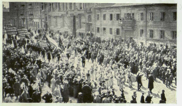 Odessa: After the revolutionary overthrow had been carried out, for a long time and almost daily animated crowds passed through the streets praising the accomplished deed.  