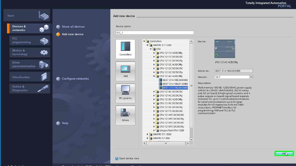 S7 1200 Configuration In Tia Portal Software Plc Scada Academy