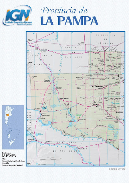 Mapa da província de La Pampa - Argentina