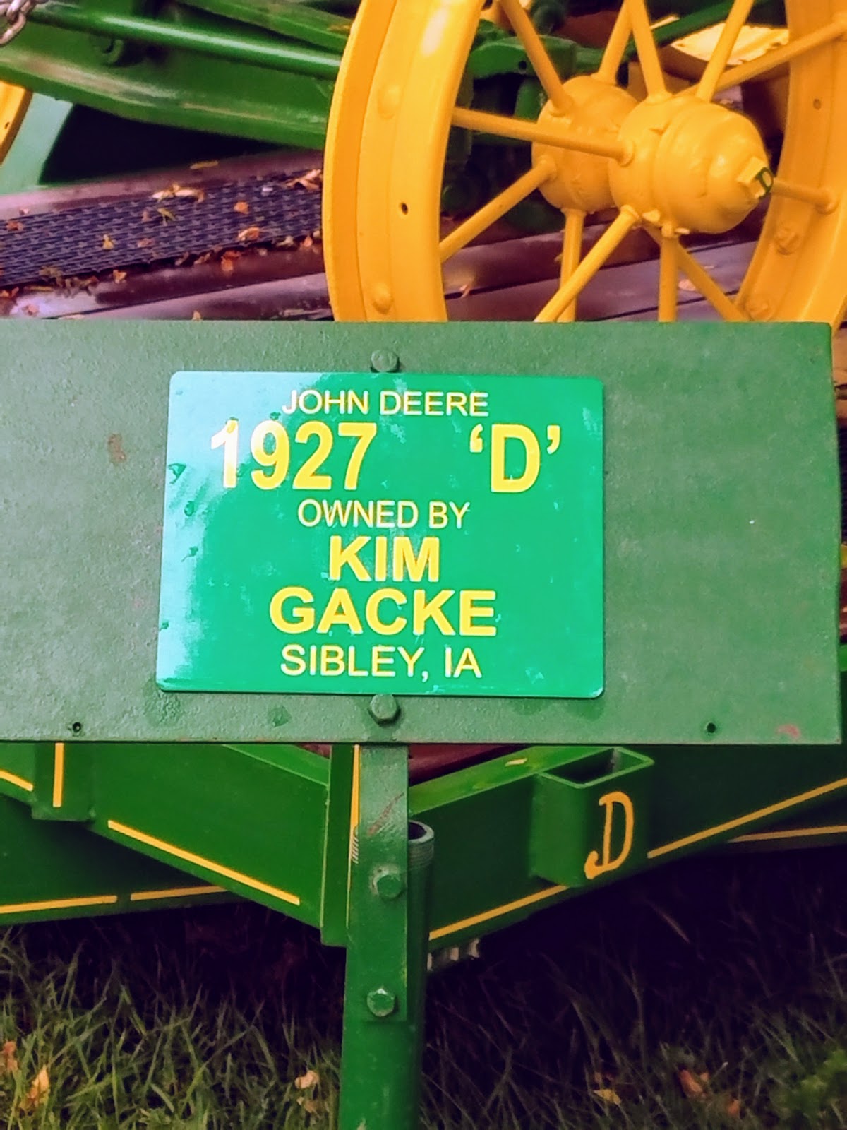 History and Culture by Bicycle Spencer, Iowa 2017 Clay County Fair, 1927 John Deere 'D