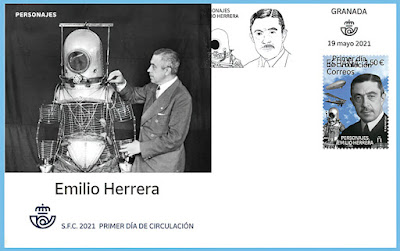 Filatelia - Personajes 2021 - Emilio Herrera Linares - Sobre Primer día