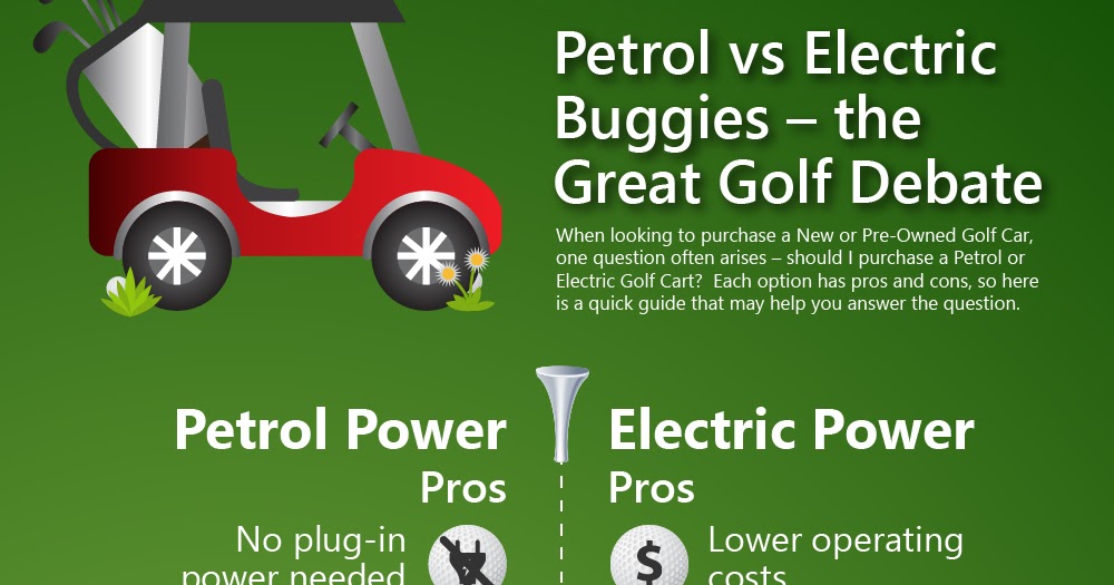 Motorised Golf Cars Petrol vs Electric Buggies the Great Golf Debate (INFOGRAPHIC)