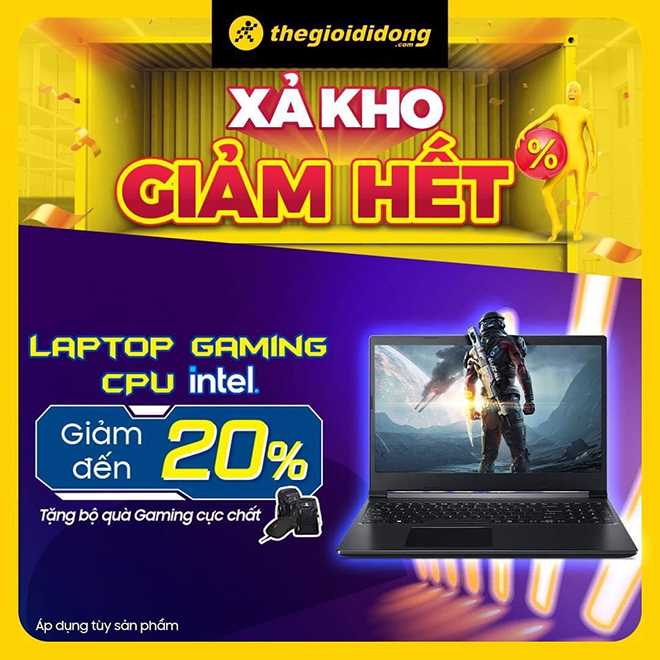 Chào hè, Thế Giới Di Động xả kho lên đến 20% Laptop Gaming CPU Intel