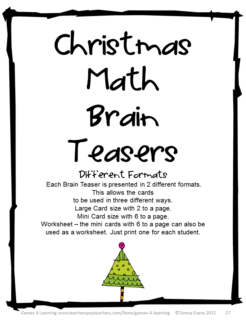 Fun Games 4 Learning Christmas Math Games