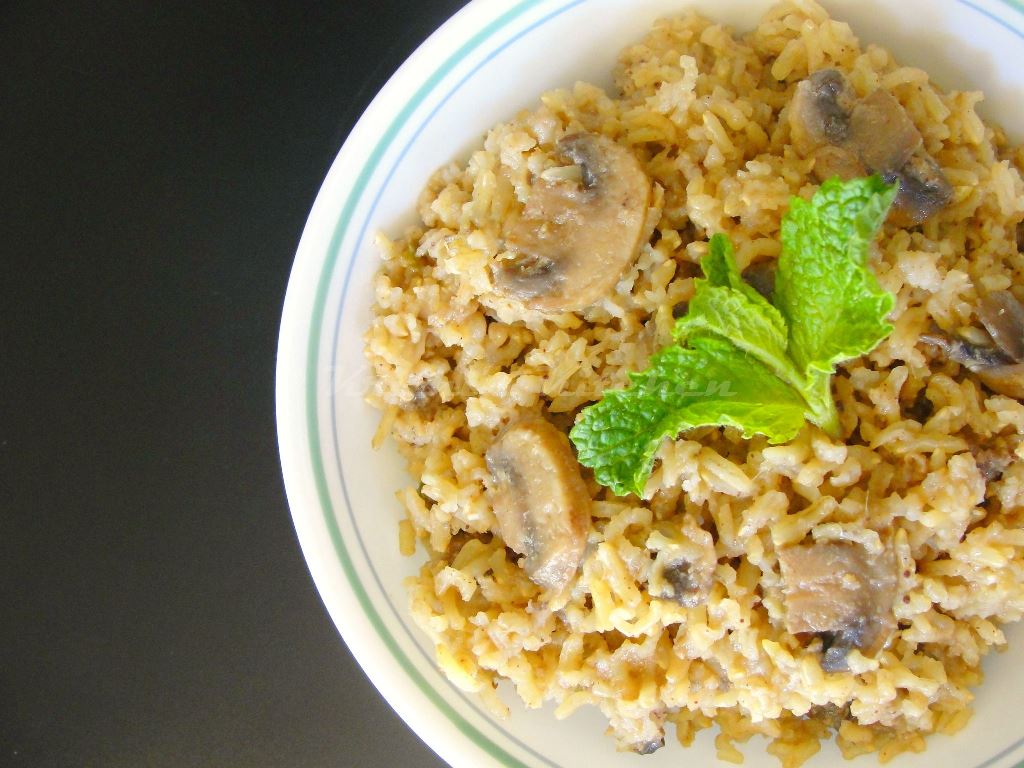 Krithi's Kitchen Mushroom Briyani Indian Rice Recipes
