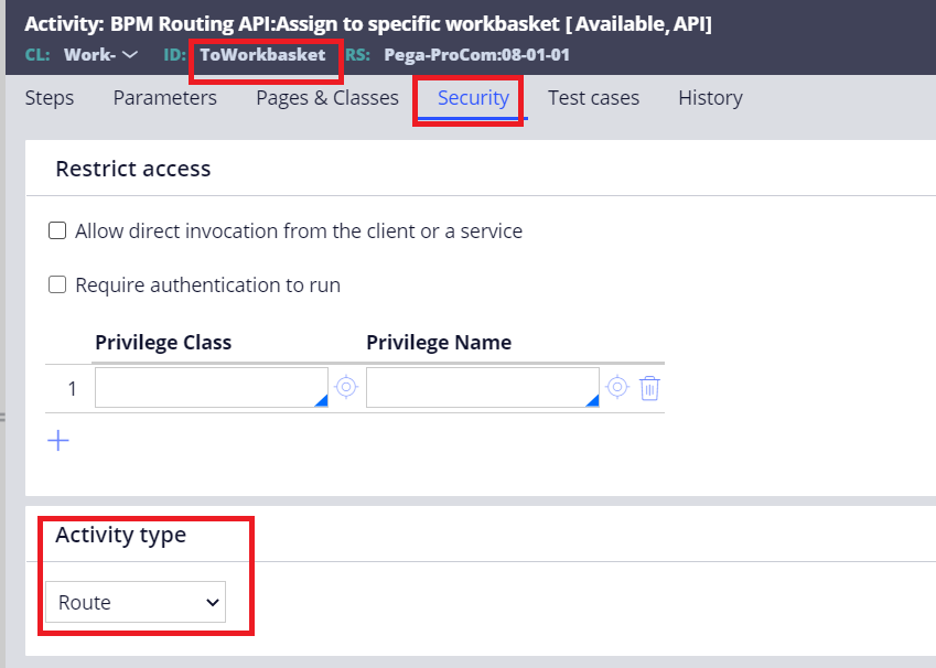 how to call finish assignment from activity in pega