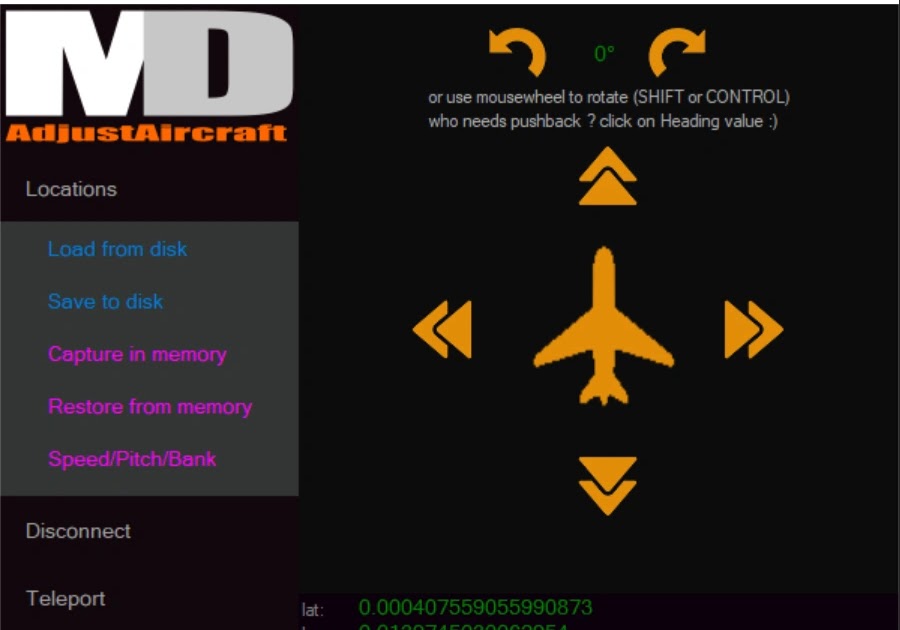 MSFS2020 Adjust The Position Of Your Aircraft App V.2.4.4