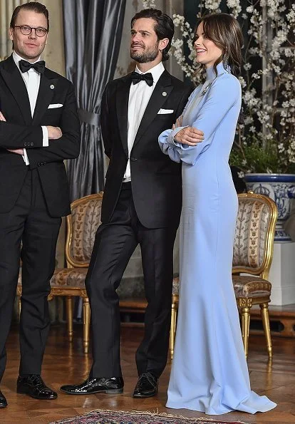 Queen Silvia, Crown Princess Victoria, Prince Daniel, Prince Carl Philip and Princess Sofia. Style of Royals, gown