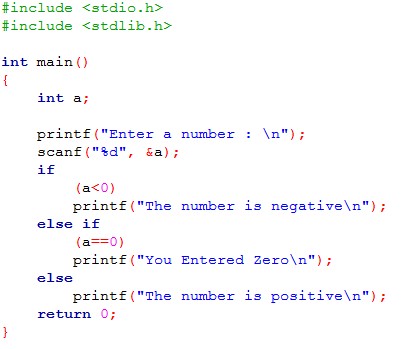 Program to check a Number is Negative or Positive ~ Computer Languages ...