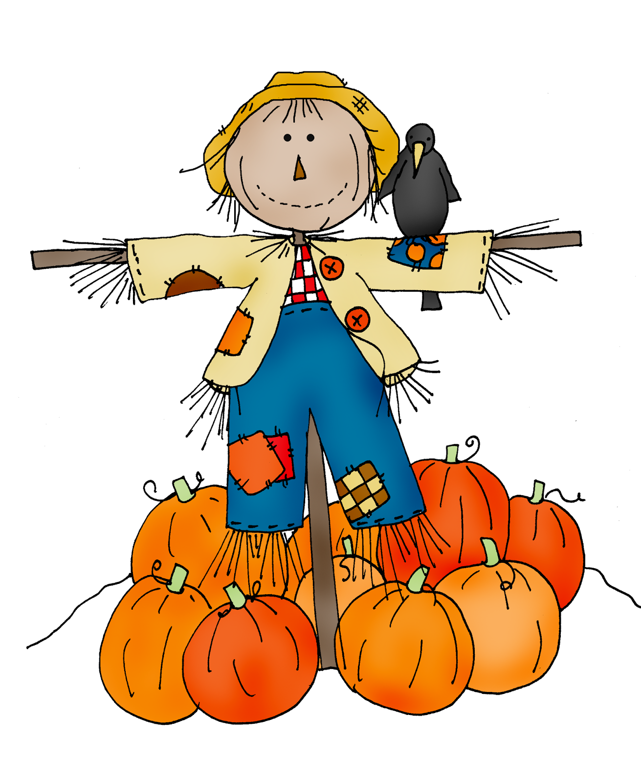Free Dearie Dolls Digi Stamps: Colored Friendly Scarecrow 2