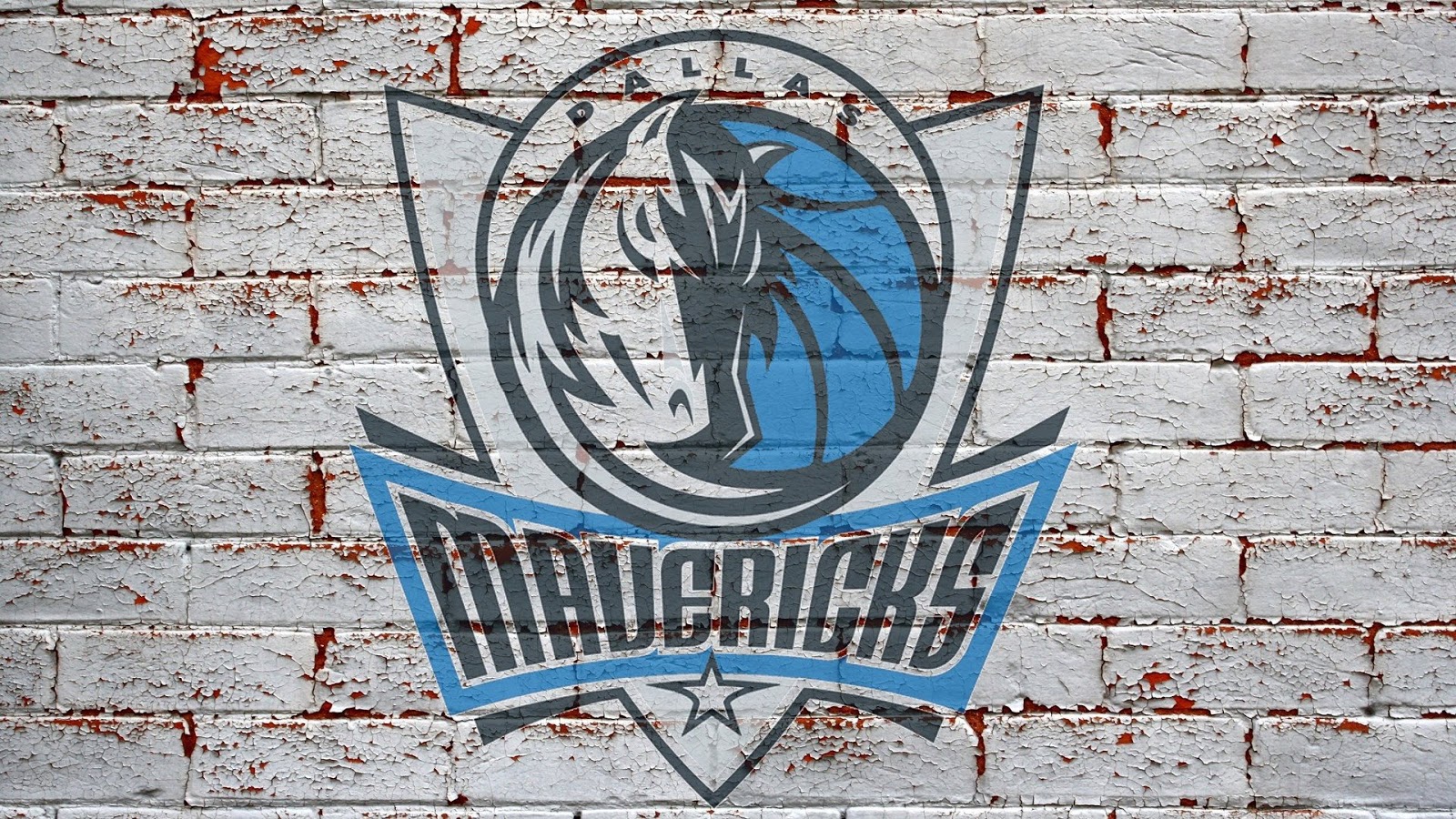 Dallas Mavericks Logo on Bricks Wallpaper