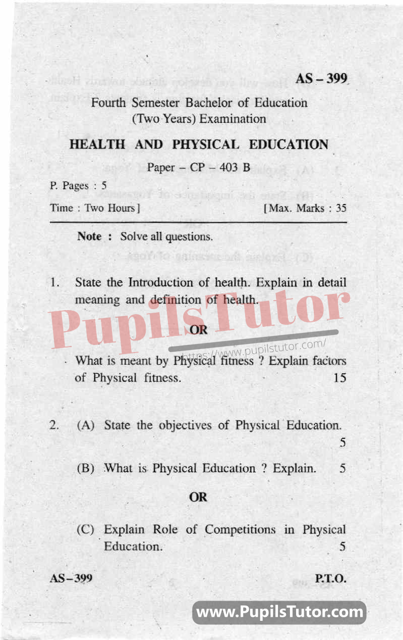 physical education question paper with answer class 6