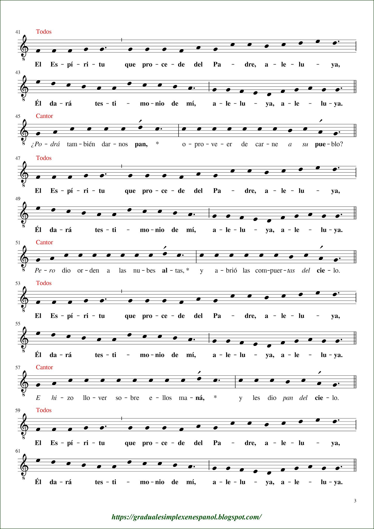 Graduale Simplex en Español: Tiempo Pascual - Solemnidad de Pentecostés