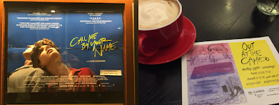 Poster from the GFT Call Me By Your Name Bi-visibility screening and flyer from Out at the Cameo screening