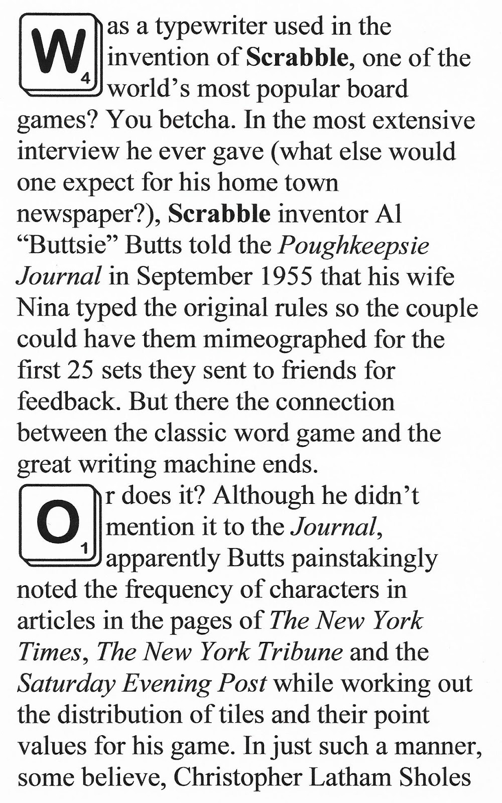 oz.Typewriter Scrabble and the Typewriter