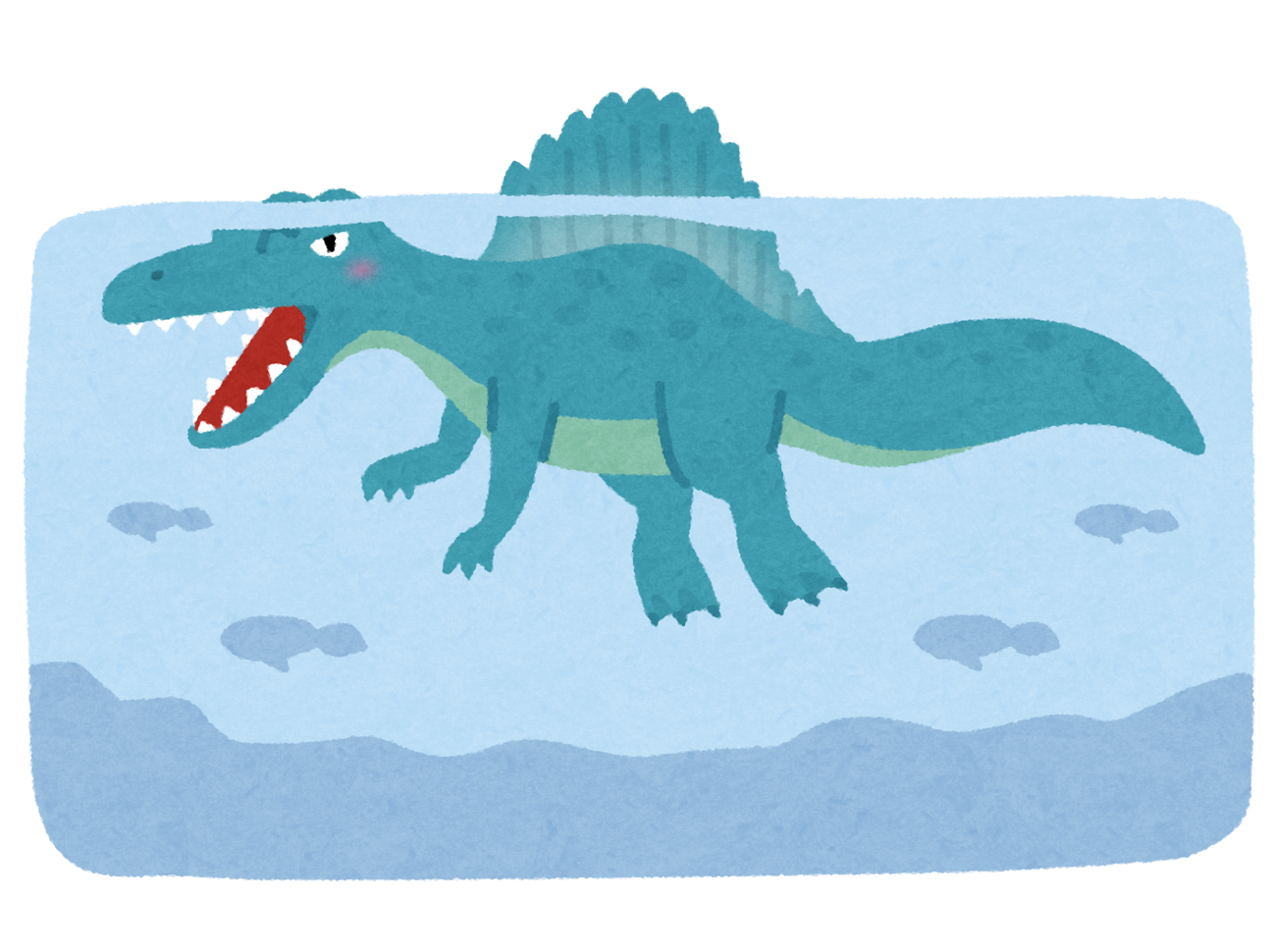 スピノサウルスのイラスト 水中 かわいいフリー素材集 いらすとや