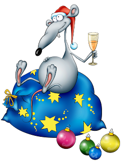 美丽的明信片新年快乐老鼠 2024. 免费，美丽的生活圣诞贺卡在鼠标的一年

