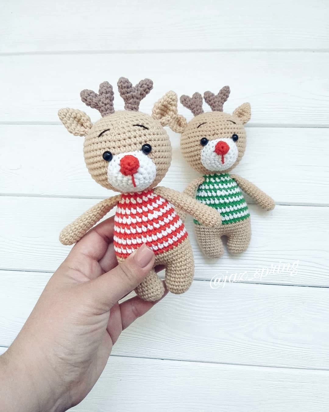 Cute Christmas Crochet Reindeer Ornament