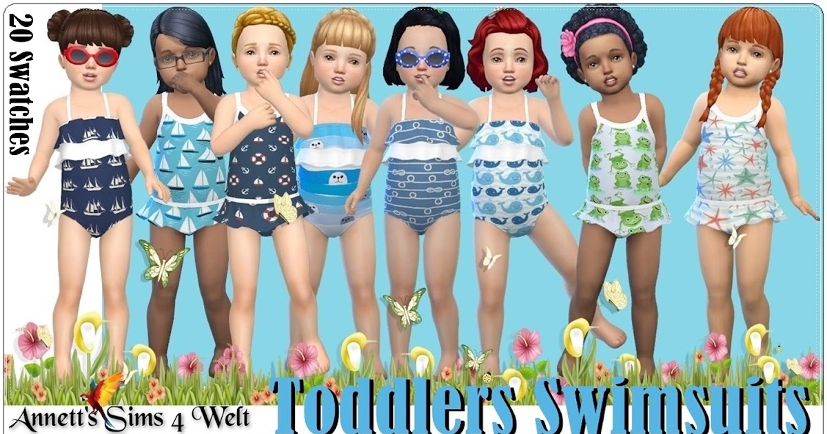 The Sims 4 Ubrania Dla Dzieci The Sims 4 mody do gry: Stroje kąpielowe dla małych dzieci „Pory roku