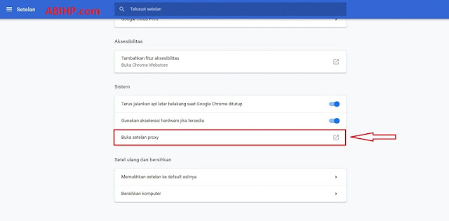 Buka Setelan Proxy Buka Setelan Proxy