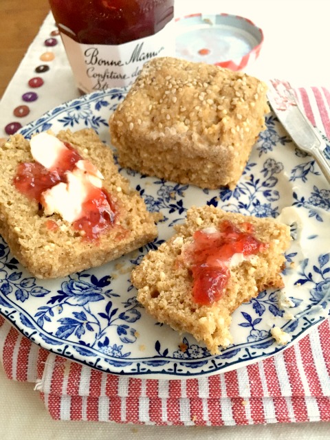 millet molasses biscuits are mildly sweet with a little crunch from the millet. Perfect with soup on served with butter and jam.