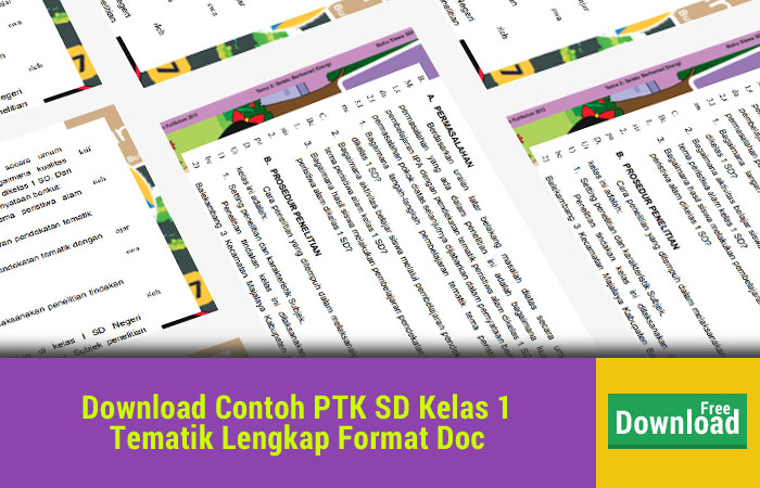 Download Contoh Ptk Sd Kelas 1 Tematik Lengkap Format Doc Operator Sekolah