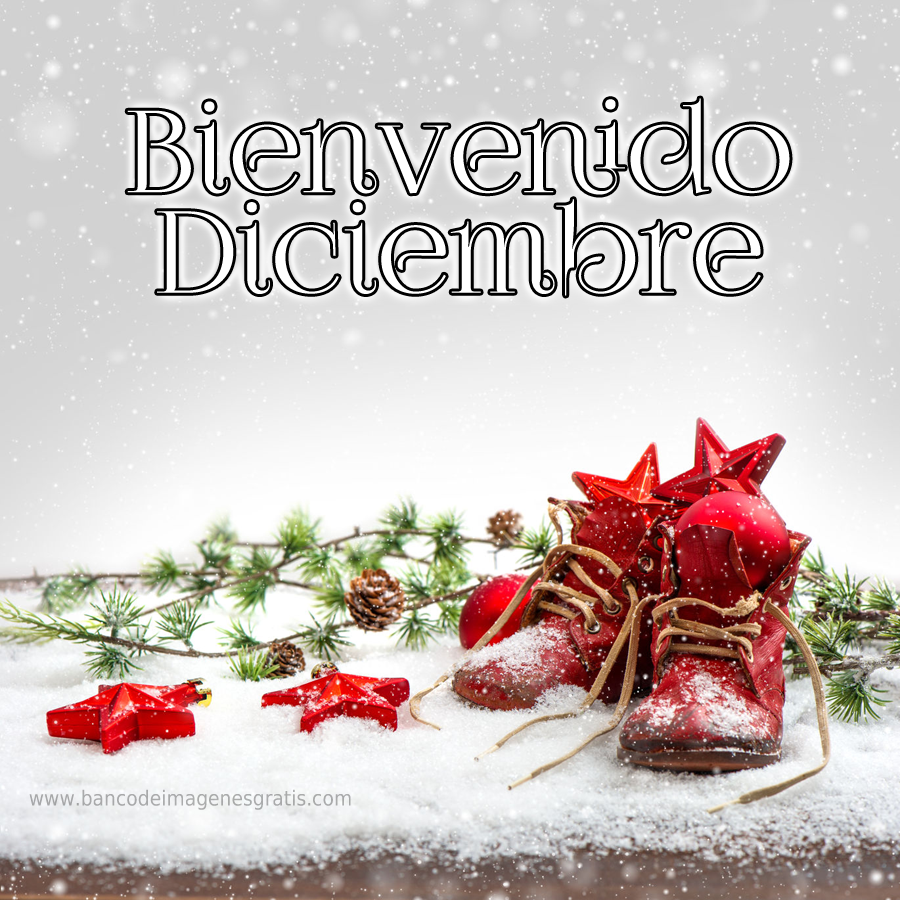 Banco de Imágenes Gratis Bienvenido Diciembre Postales para