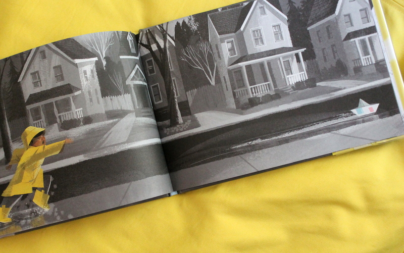 Books and Umbrellas Float by Daniel Miyares