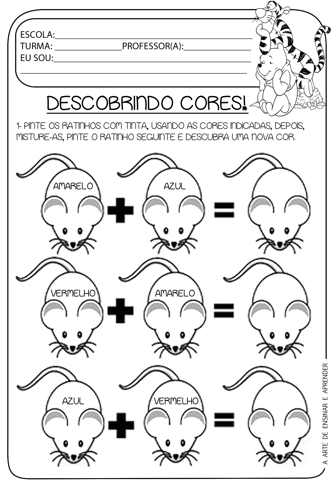 Atividade Pronta Cores A Arte De Ensinar E Aprender