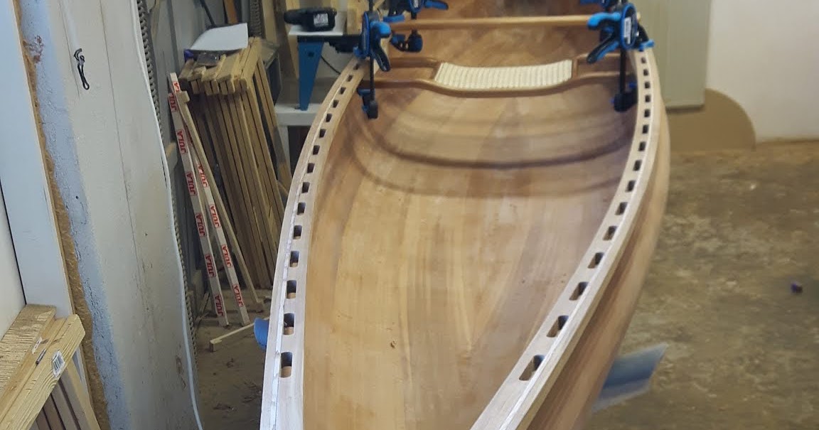 Lod is building an Ashes Solo Day singel canoe Preparing for seat and