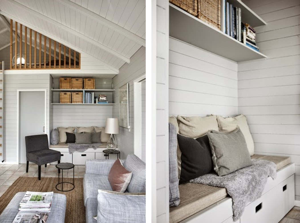 Decoración Fácil: UNA ACOGEDORA CABAÑA DE MADERA EN TONOS NEUTROS