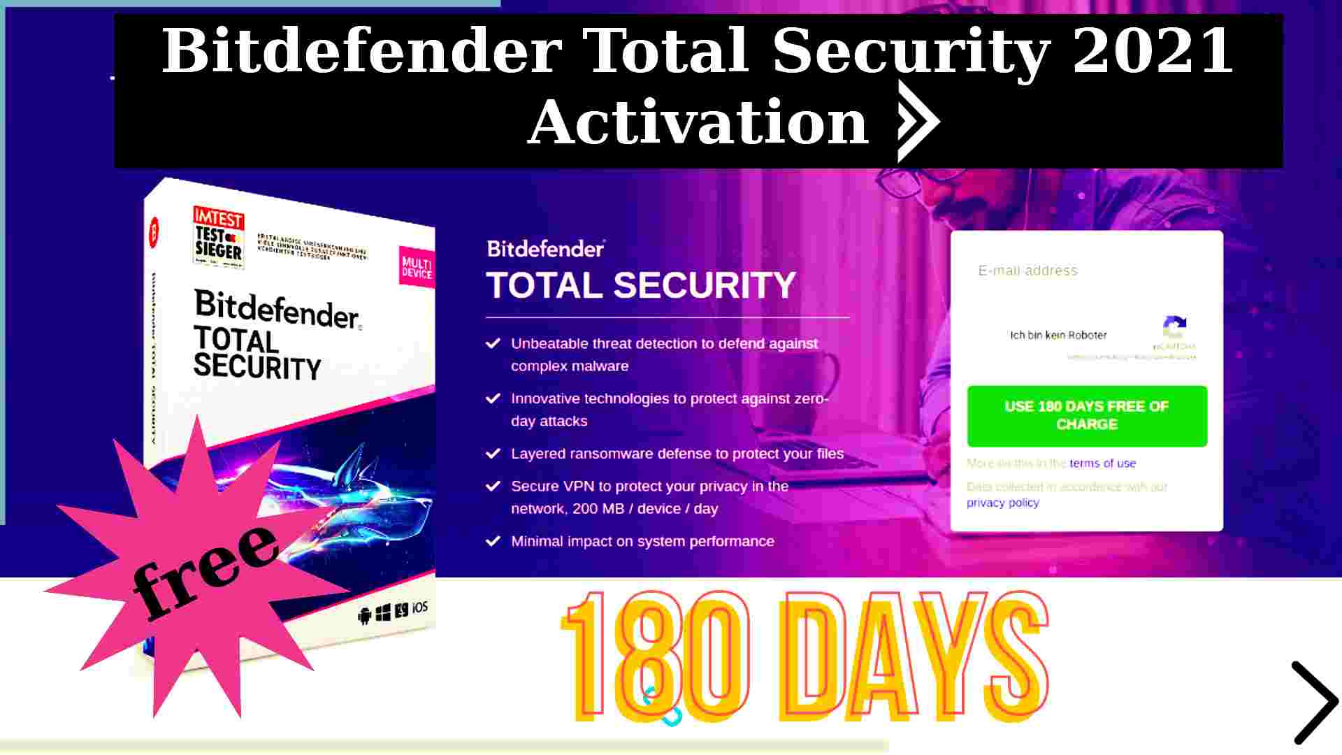 August Update | Bitdefender Total Security 2021 Activation 180 days free