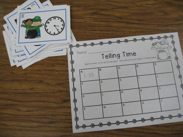 telling time task cards