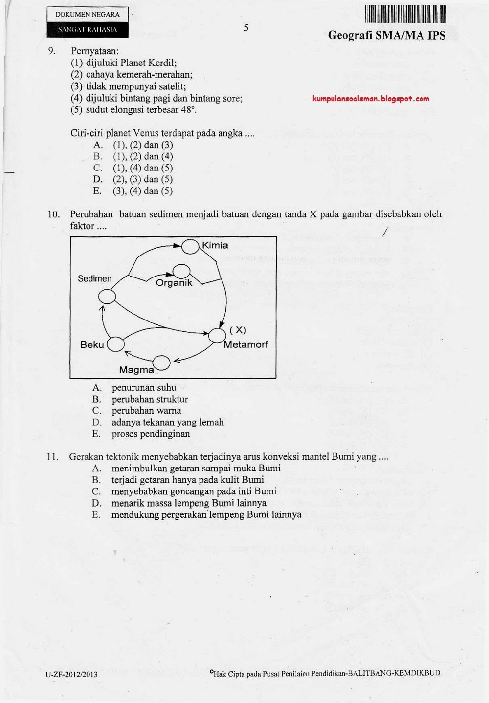 Berikut Soal Try Out Geografi Dan Kunci Jawaban 2019