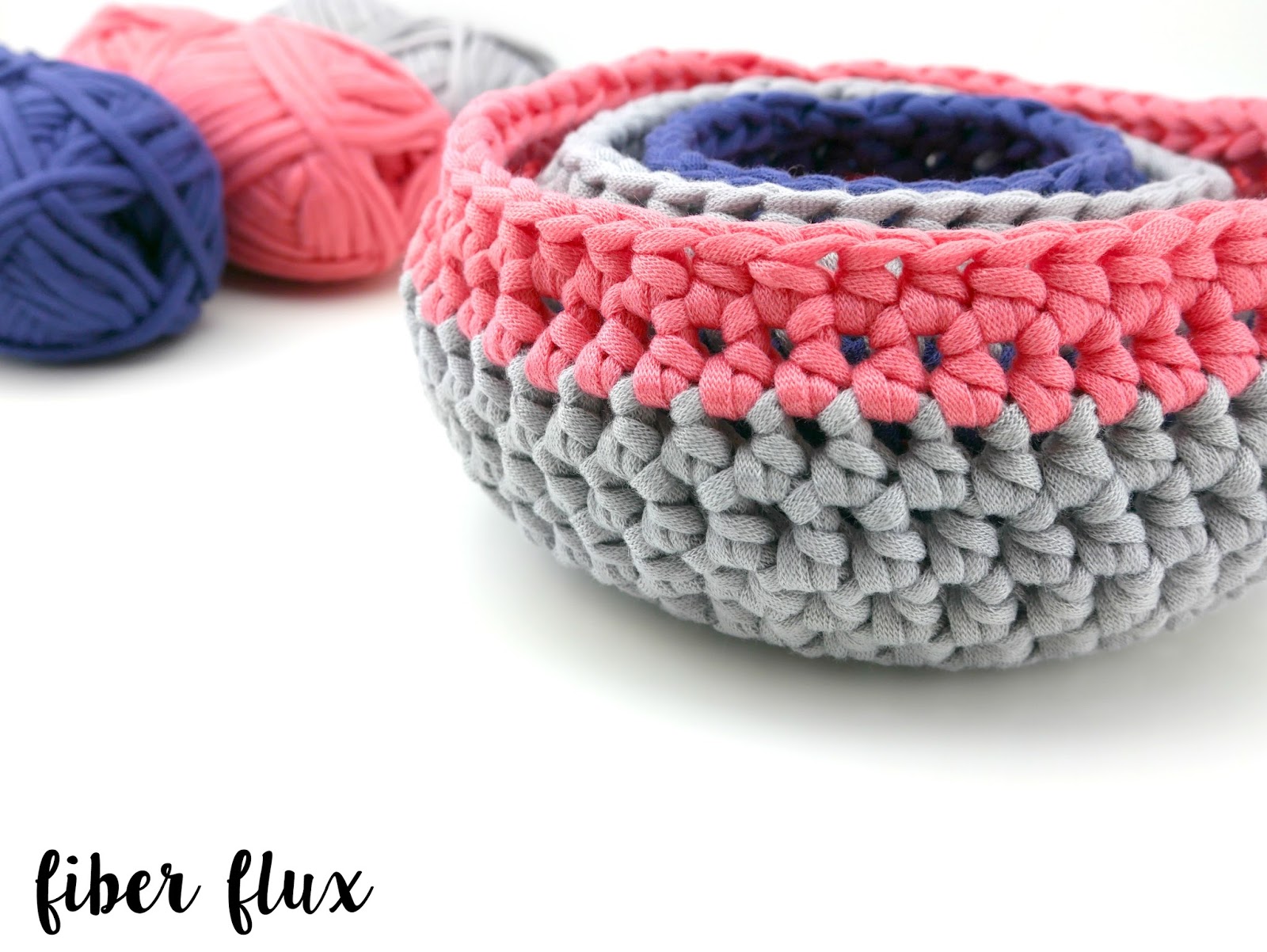 Fiber Flux Free Crochet Pattern...Modern Nesting Baskets!