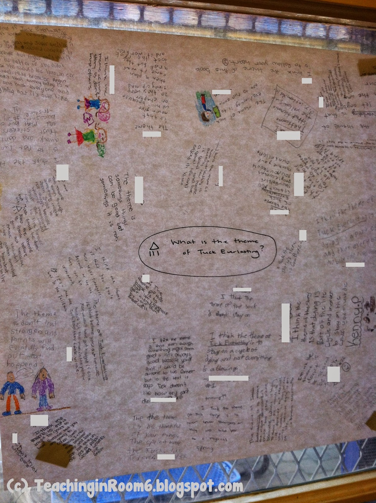A completed 涂鸦墙 response to literature.