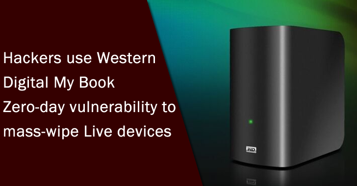 Hackers Use Western Digital My Book Zero-day Vulnerability to Mass-wipe Live Devices