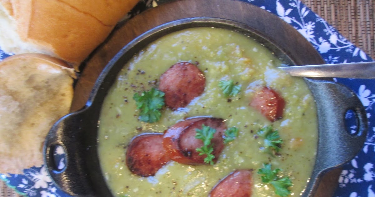 Stirring the Pot Split Pea Soup with Crispy Kielbasa {And A California