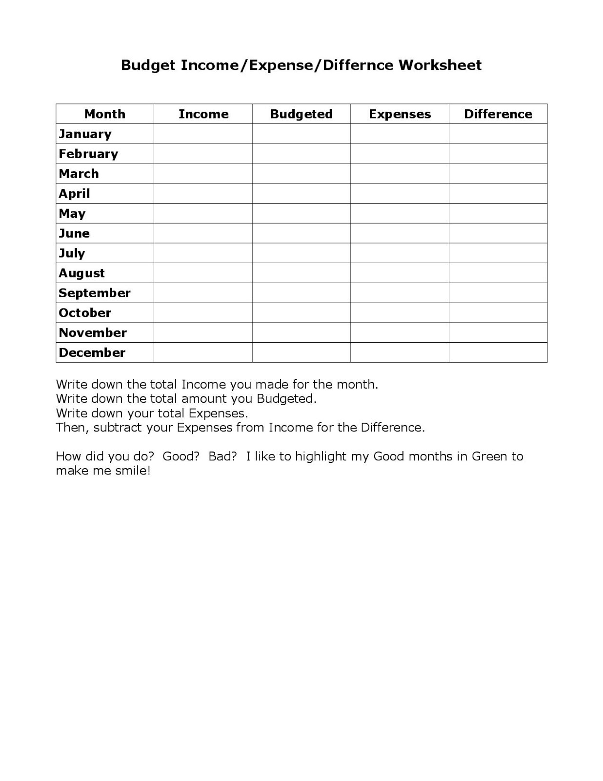 The Merrill Project: Free Budgeting Worksheets