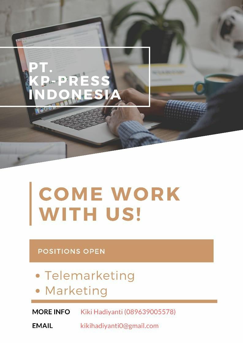 Lowongan Kerja Telemarketing & Marketing PT. KP-Press Indonesia Bandung