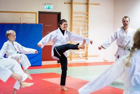 Crown Princess Victoria attended Karate training at Youth Activity House in Angeholm