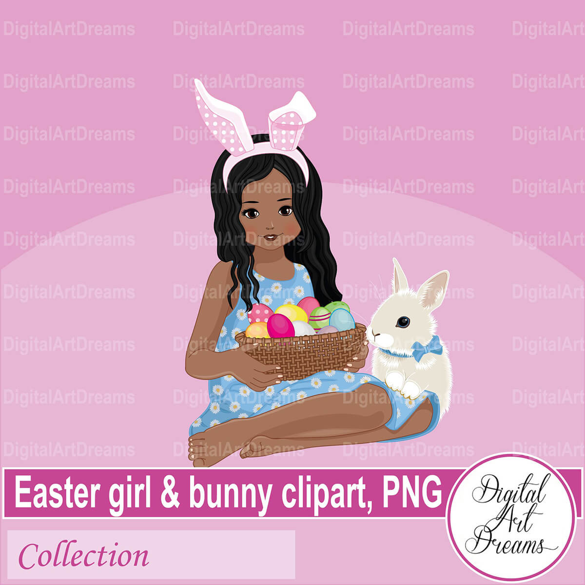 Little girl easter clipart images with a bunny Little girl easter clipart images with a bunny