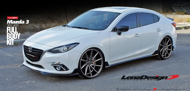 mazda 3 bm axela lenzdesign bodykit spoilers 2013 2014 2015 2016