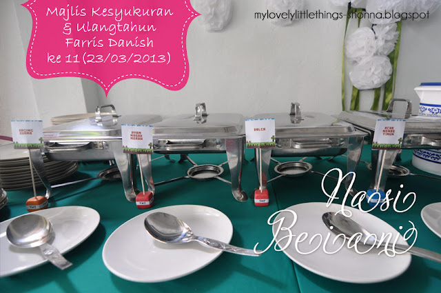 Majlis Kesyukuran, Nasi beriyani, Ayam Masak Merah, papadom