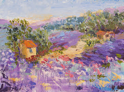 lavender provence landscape oil painting hedger marion palette painters knife