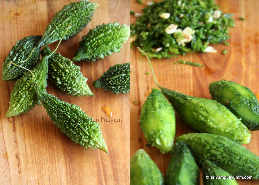 Erivum Puliyum Bharwan Karela Pavakka Nirachathu Stuffed Bitter