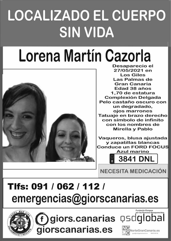 Encuentran sin vida a Lorena, mujer desaparecida en Gran Canaria Encuentran sin vida a Lorena, mujer desaparecida en Gran Canaria