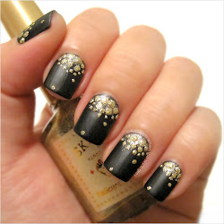 nail moon half glitter nails gold designs tutorial paris textured grey matte cream stickers polka dots riche le inspiration golden
