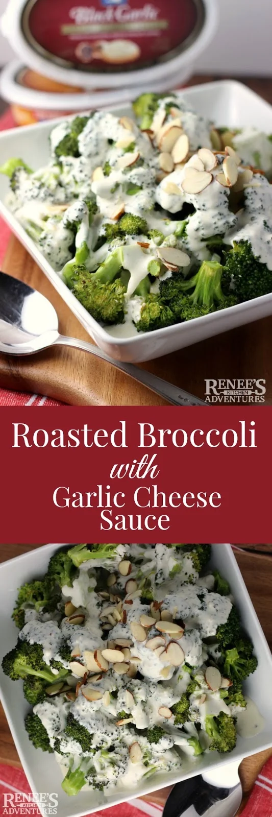 Roasted Broccoli with Garlic Cheese Sauce