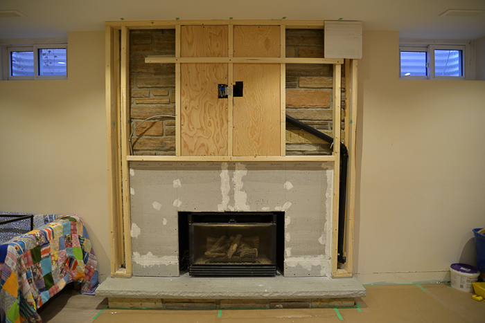 How To Update A Stone Fireplace, Gas Fireplace With Shelves On Both Sides Of Paper